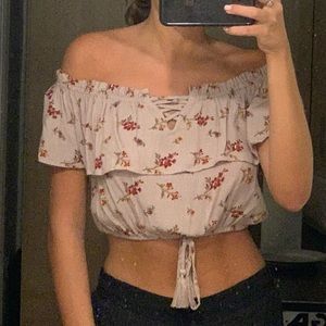 American Eagle Cropped Off the Shoulder Top